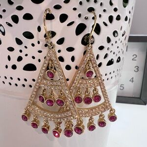 Kate Spade Gold Earrings with Red Accents